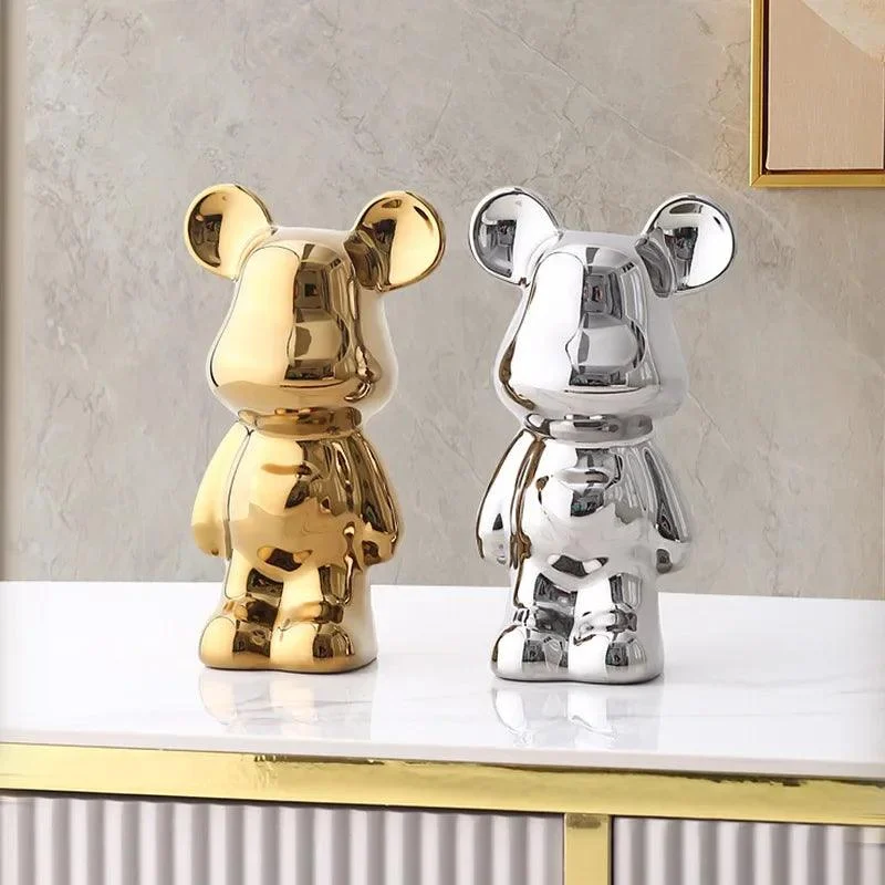 Metallic Bear Penny Bank - Homeko