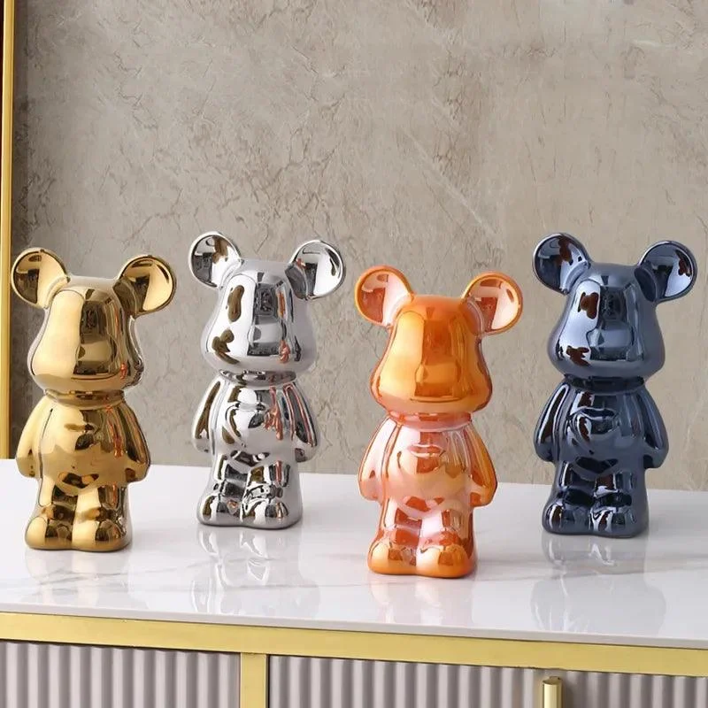 Metallic Bear Penny Bank - Homeko