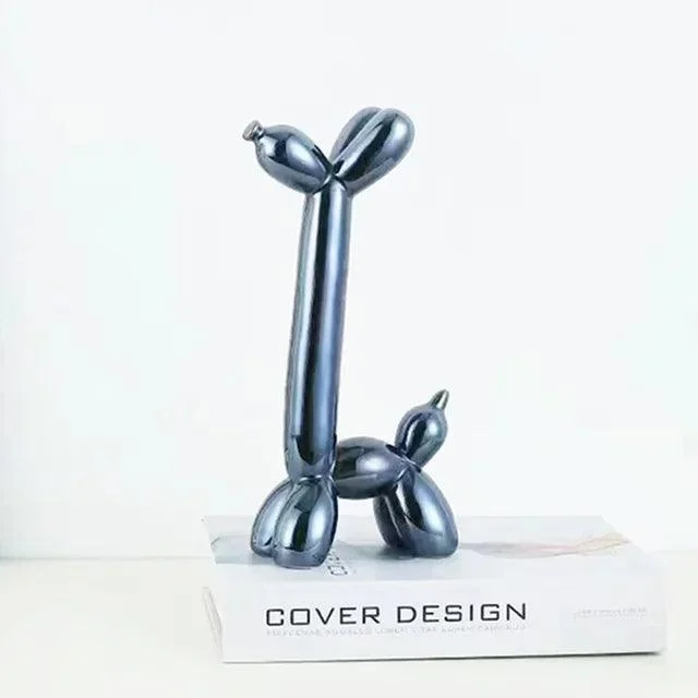 Metallic Ceramic Balloon Dog - Homeko