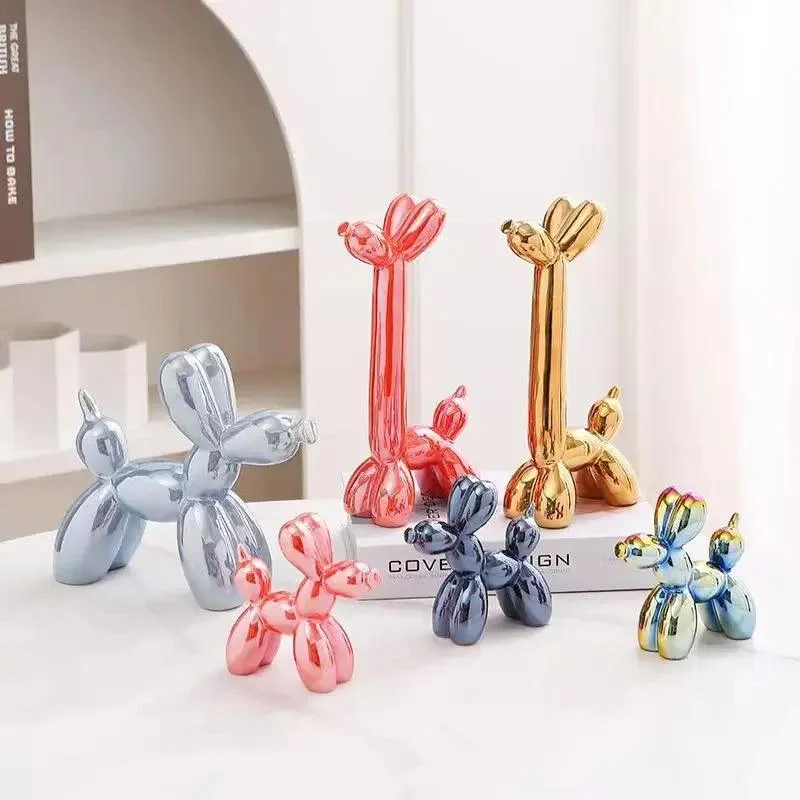 Metallic Ceramic Balloon Dog - Homeko