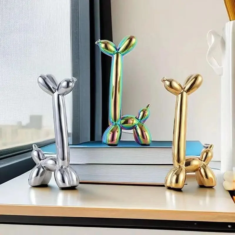 Metallic Ceramic Balloon Dog - Homeko