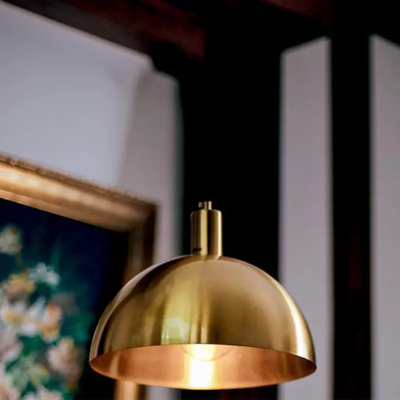 Mid CenturyModernBrassDomePendantLight Homeko11
