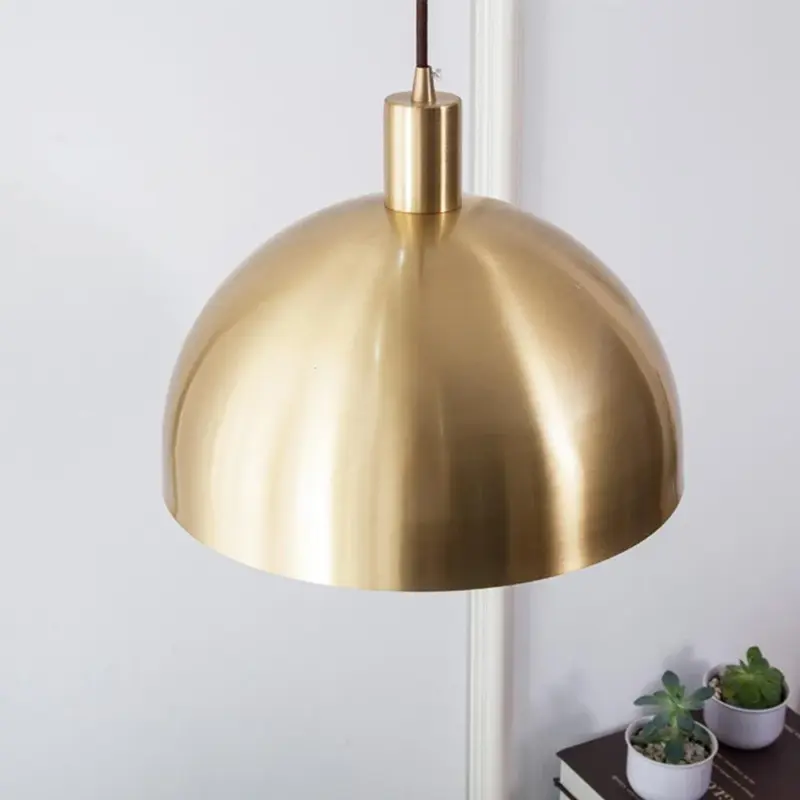 Mid CenturyModernBrassDomePendantLight Homeko9