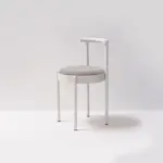 Mid Century Modern Metal Leg Color Round Chair