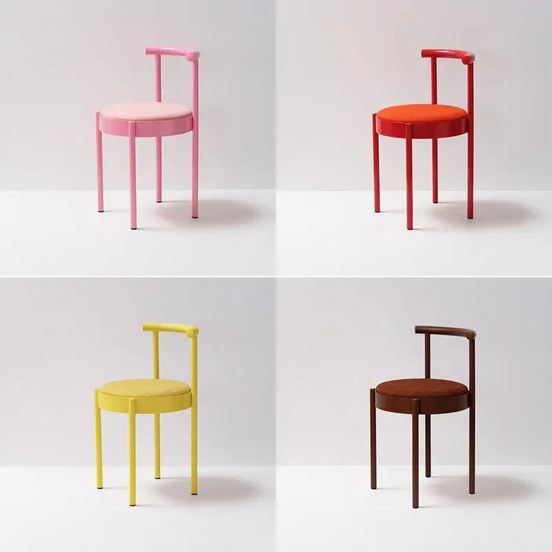 Mid-Century Modern Metal Leg Color Round Chair -