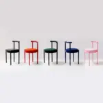 Mid Century Modern Metal Leg Color Round Chair