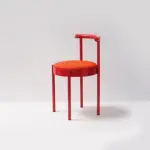 Mid Century Modern Metal Leg Color Round Chair