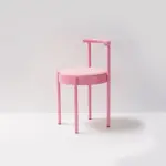 Mid Century Modern Metal Leg Color Round Chair