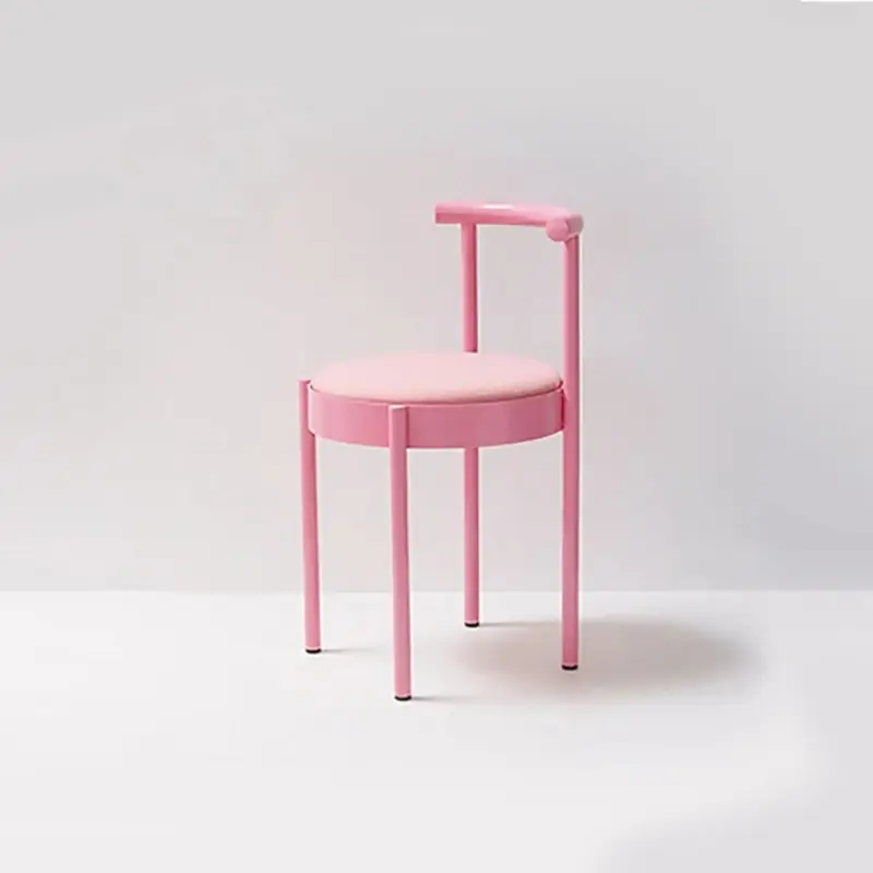 Mid Century Modern Metal Leg Color Round Chair