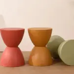 Mid Century Modern Prince Fitting Plastic Round Stool