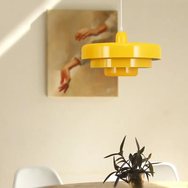 Mid centurySingleHeadMedievalIronRoundPendantLight