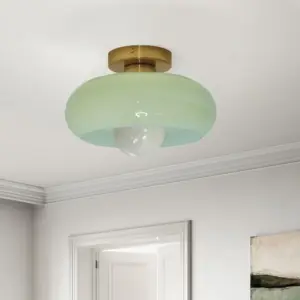 Homeko Century Glass Semi Flush Mount Ceiling Lamp