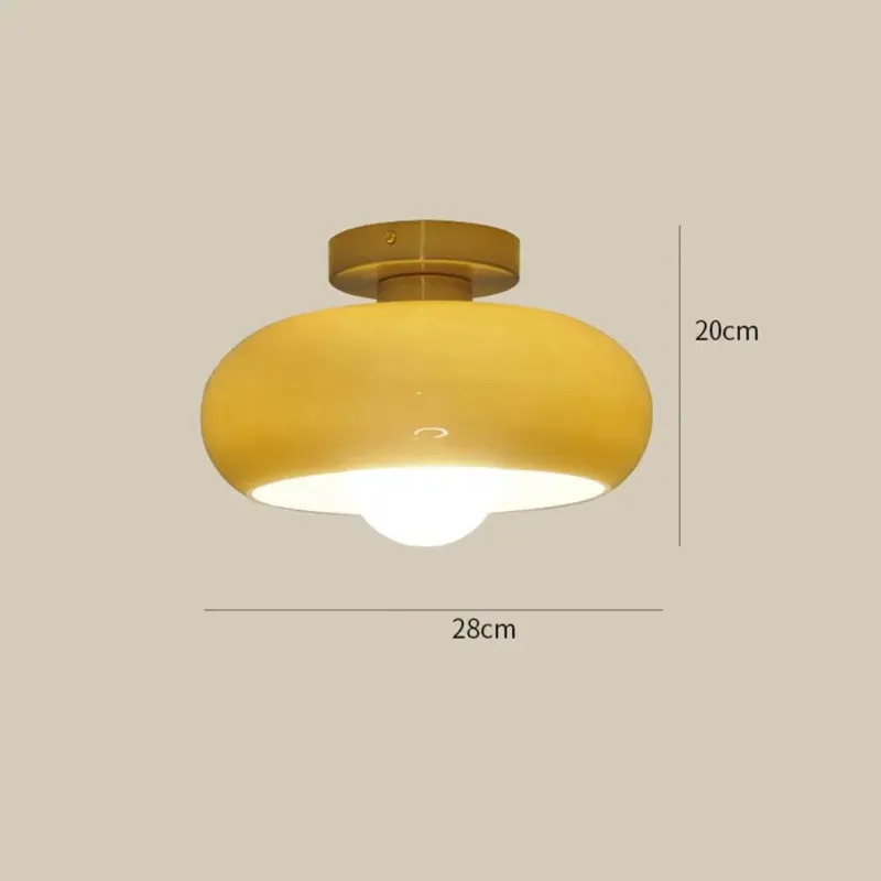 MidCenturyGlassSemiFlushMountCeilingLamp