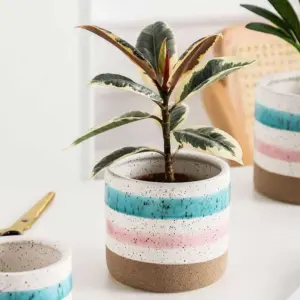 Mid Century Modern Glazed Ceramic Vase - 