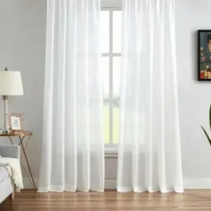 Mina Herringbone Pattern Texture Semi Transparent Curtains Soft Roof