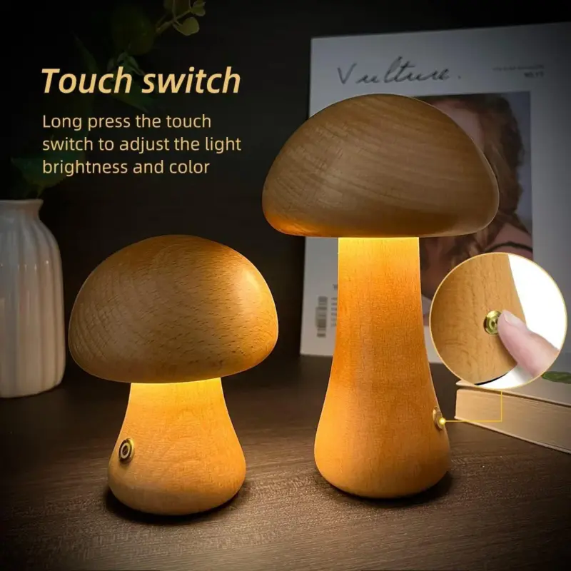 MiniMushroomTableLampwithSoftLEDLighting Homeko3
