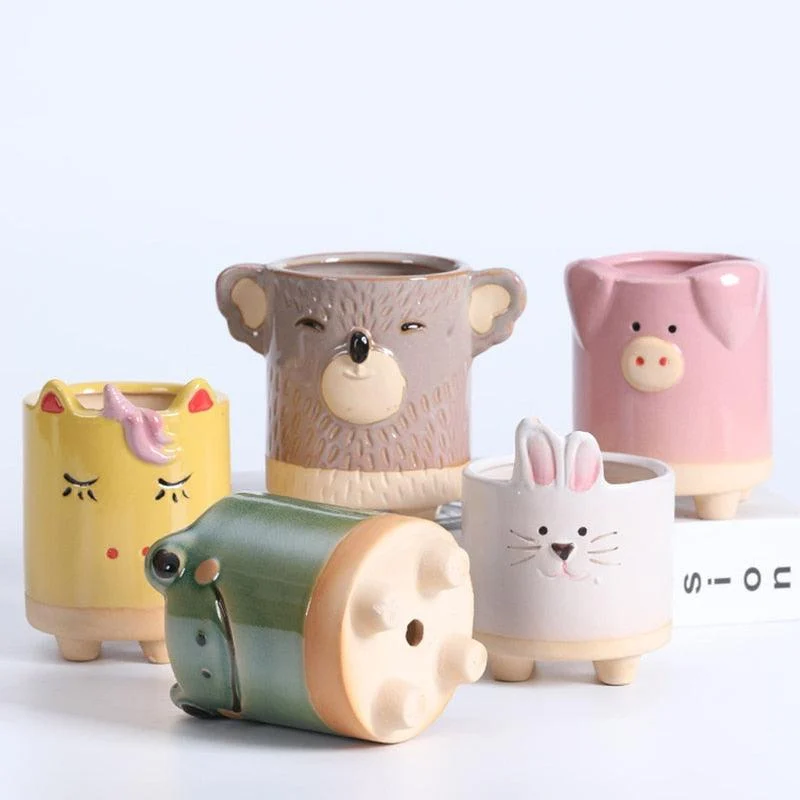 Mini Ceramic Cartoon Planter -