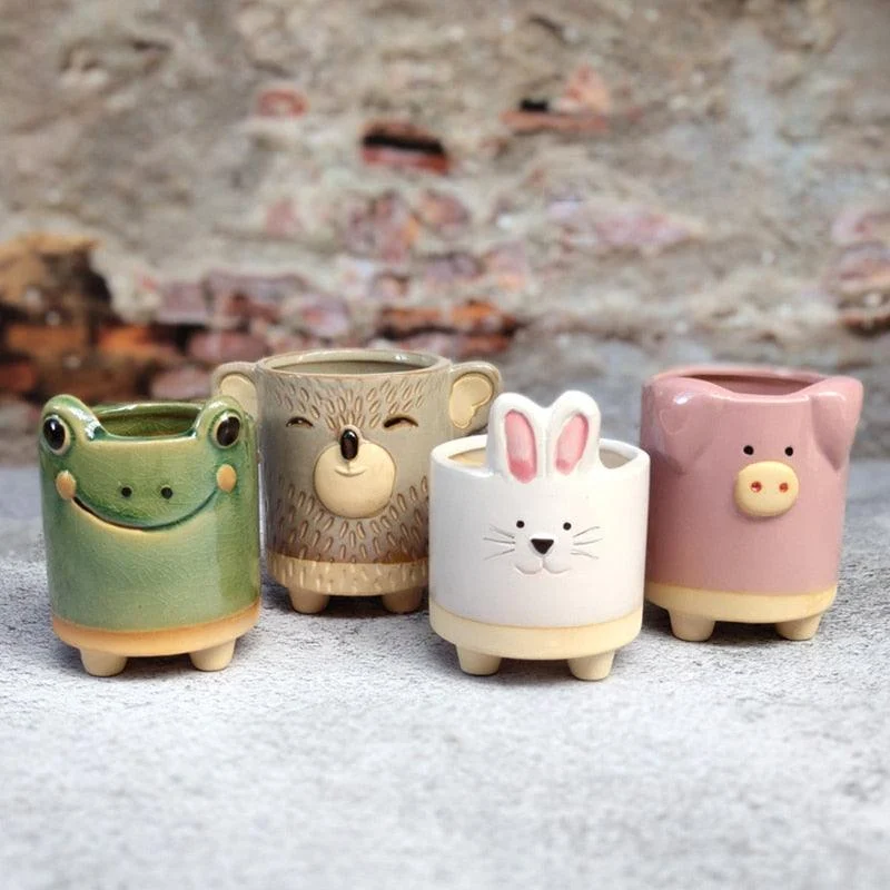 Mini Ceramic Cartoon Planter -