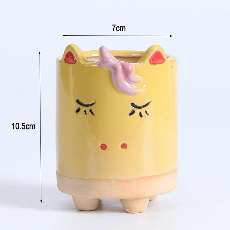 Mini Ceramic Cartoon Planter -