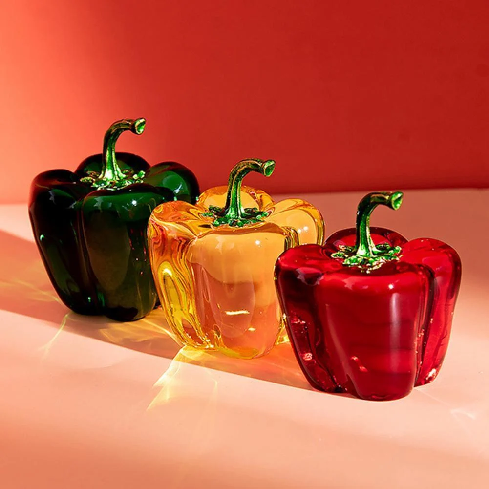 Mini Chili Pepper Crystal Hand-Crafted Sculpture -