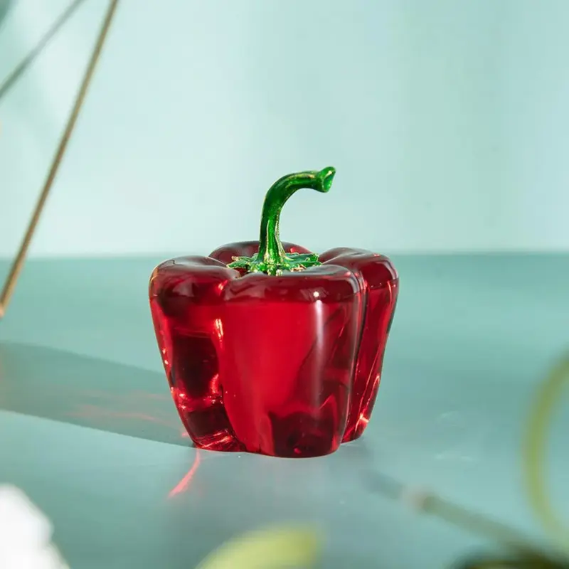 Mini Chili Pepper Crystal Hand Crafted Sculpture
