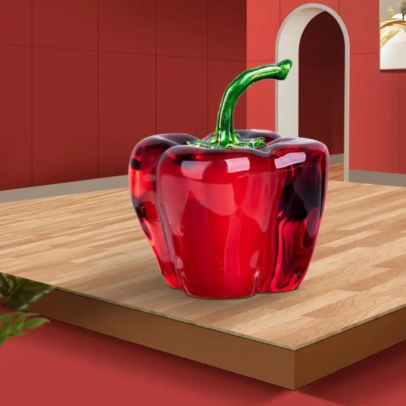 Mini Chili Pepper Crystal Hand Crafted Sculpture