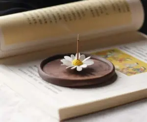 Mini Daisy Flower Incense Holder Tray Set