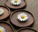 Mini Daisy Flower Incense Holder Tray Set