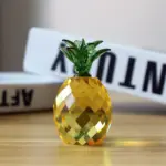 Mini Yellow Hand Crafted Crystal Pineapple Sculpture