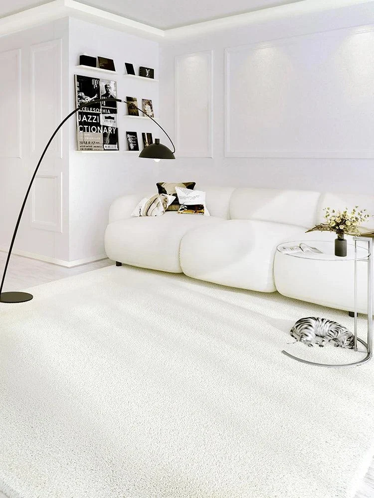 Minimal Pure White Rug Carpet Soft Comfortable Children's Play Mat -