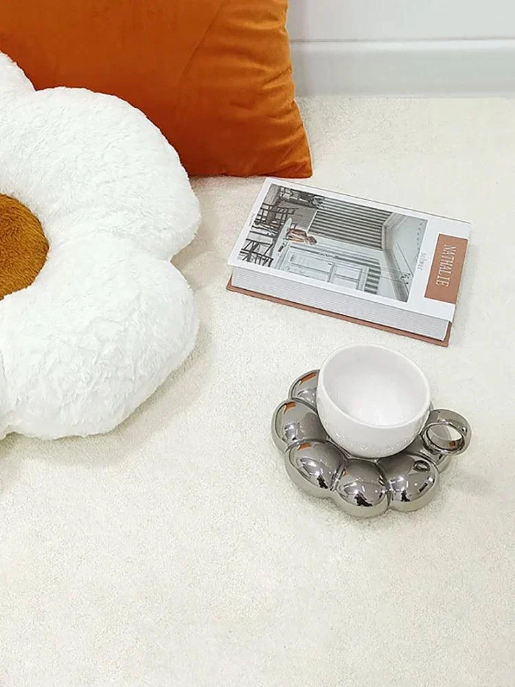 Minimal Pure White Rug Carpet Soft Comfortable Children's Play Mat -