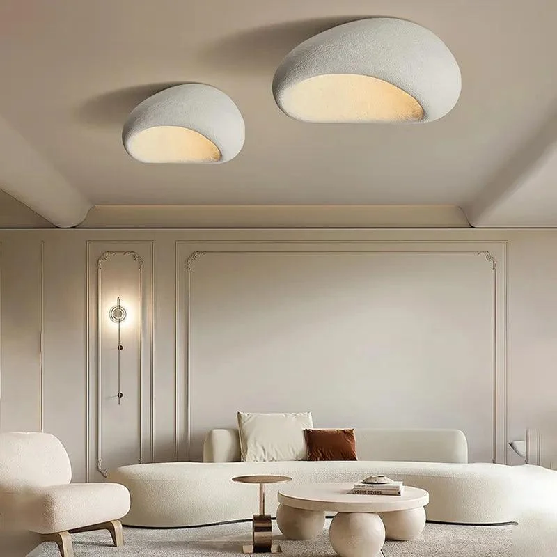 Minimal Stone White Grey Wind Led Lighting Ceiling Lamps Chandelier Dining Room Cafe Decor -