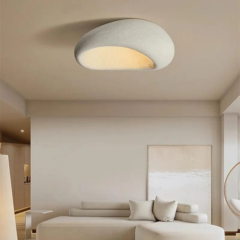 Minimal Stone White Grey Wind Led Lighting Ceiling Lamps Chandelier Dining Room Cafe Decor -
