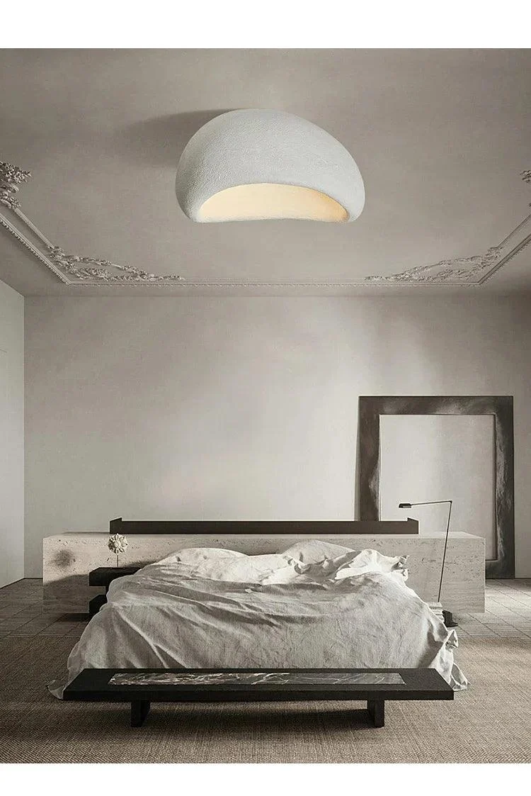 Minimal Stone White Grey Wind Led Lighting Ceiling Lamps Chandelier Dining Room Cafe Decor -