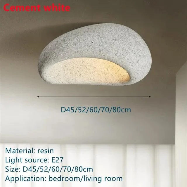 Minimal Stone White Grey Wind Led Lighting Ceiling Lamps Chandelier Dining Room Cafe Decor -