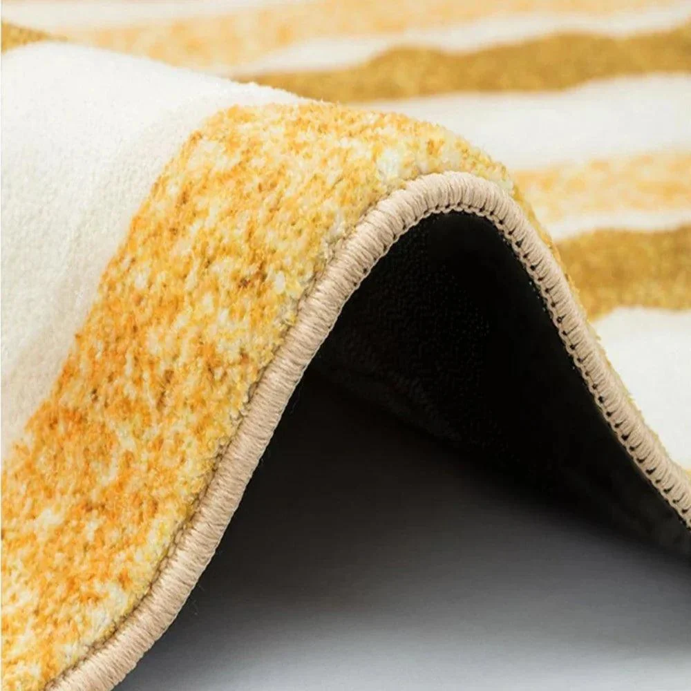 Minimal White Beige Large Rug Carpet Comfortable Soft Striped Bedroom -