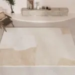 Minimal White Beige Large Rug Carpet Comfortable Soft Striped Bedroom