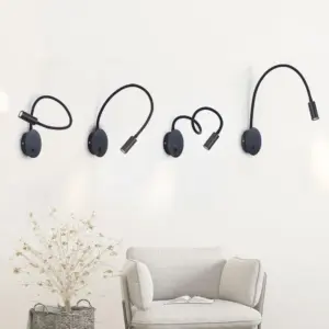 Minimalist 1-light LED wall lamp with 360-degree adjustability