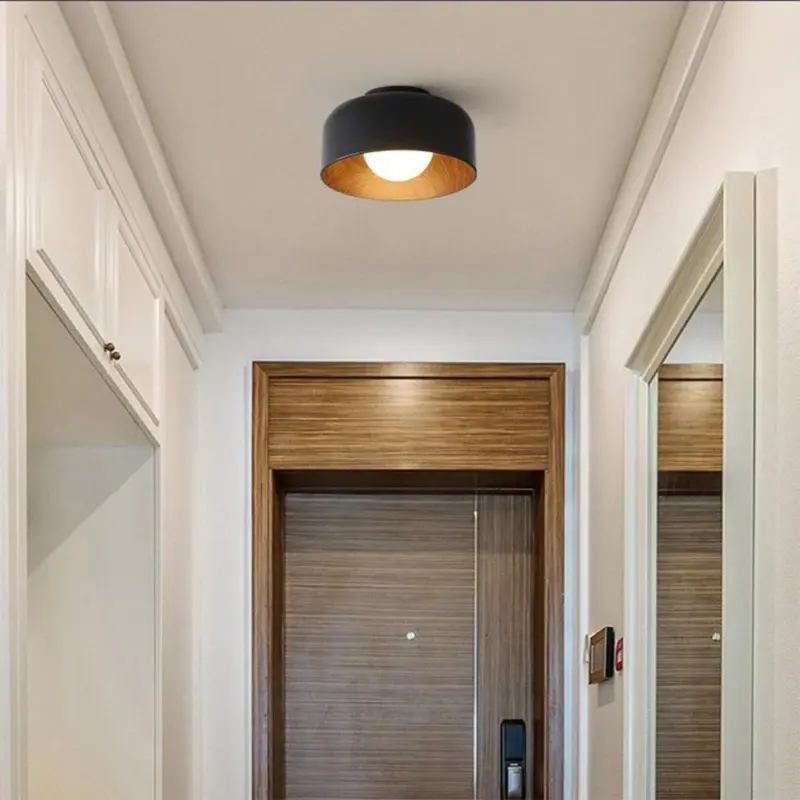 MinimalistBowlShapedMetalCeilingLight