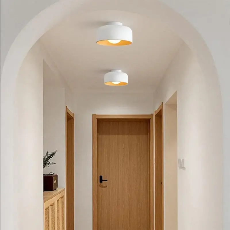 MinimalistBowlShapedMetalCeilingLight
