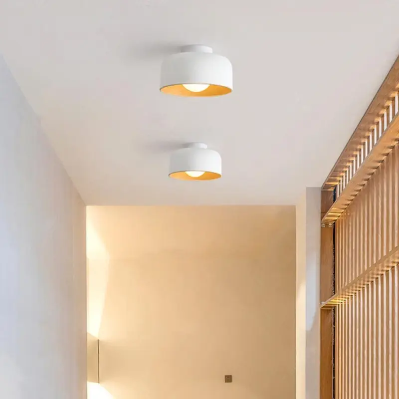MinimalistBowlShapedMetalCeilingLight