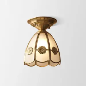 Minimalist Eenspoeds Ceiling Lamp in Brass