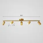 MinimalistLEDCeilingLampwithGoldenTubularTrackandMetalShade Homeko8