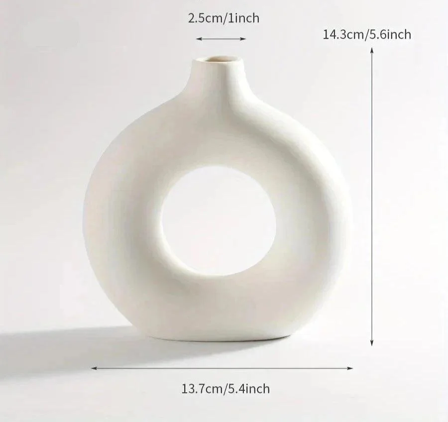 Minimalist Nordic Donut Design Vase - Homeko