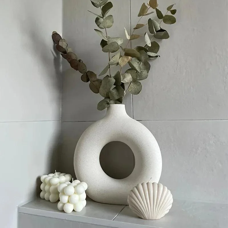 Minimalist Nordic Donut Design Vase - Homeko