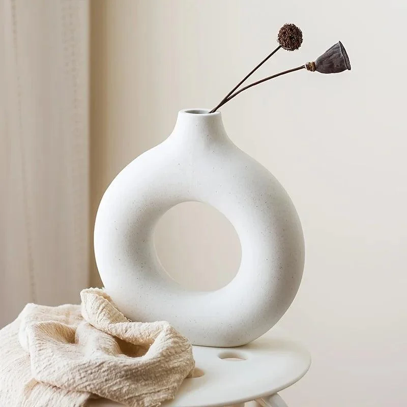 Minimalist Nordic Donut Design Vase - Homeko