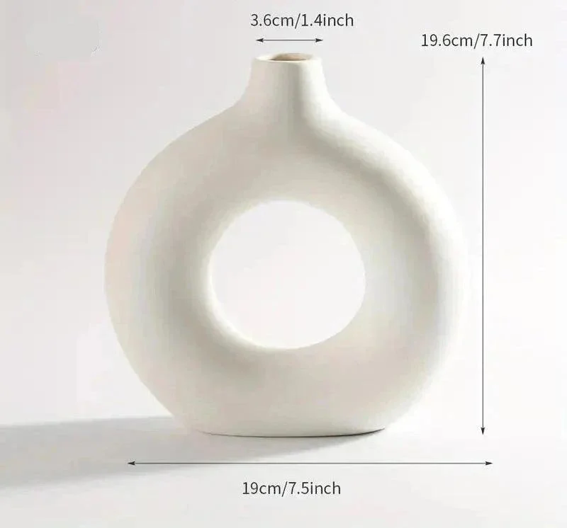 Minimalist Nordic Donut Design Vase - Homeko