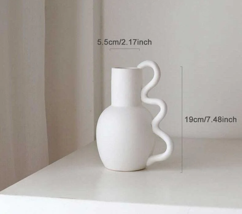 Minimalist Abstract Ceramic Scandinavian Vase -