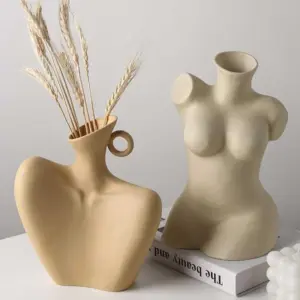 Minimalist Afro American Ceramic Bust Vase - 