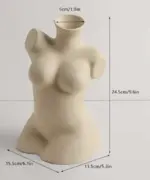 Minimalist Afro American Ceramic Bust Vase